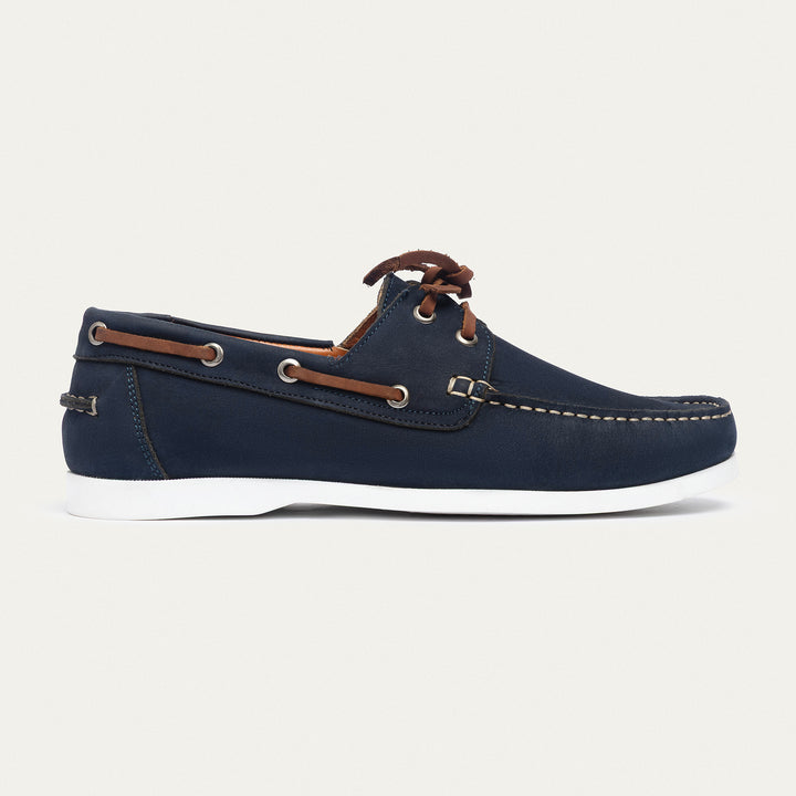 Harbor Men’s Leather Boat Shoes | Classic Navy