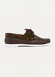 Harbor Men’s Leather Boat Shoes | Brown X Olive