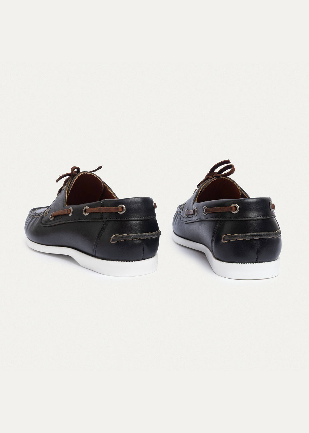 Achilles | Harbor Men’s Leather Boat Shoes - Black Leather
