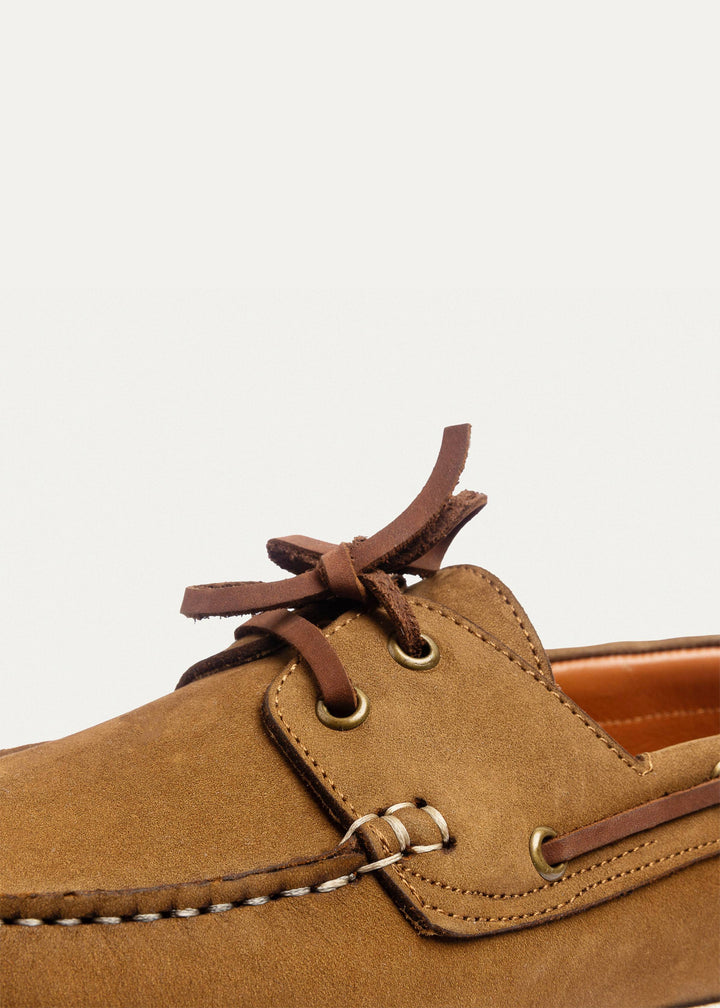 Harbor Men’s Leather Boat Shoes | Café