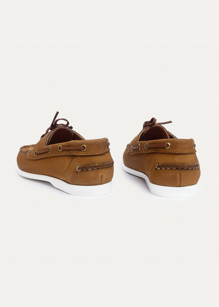 Harbor Men’s Leather Boat Shoes | Café