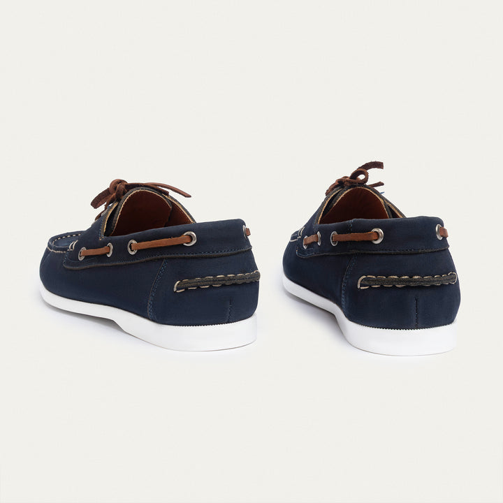 Harbor Men’s Leather Boat Shoes | Classic Navy