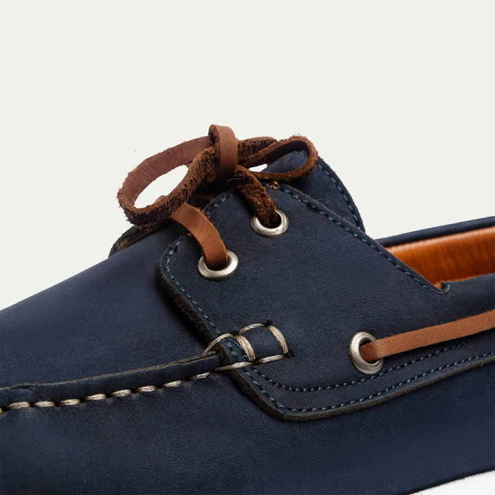 Harbor Men’s Leather Boat Shoes | Classic Navy