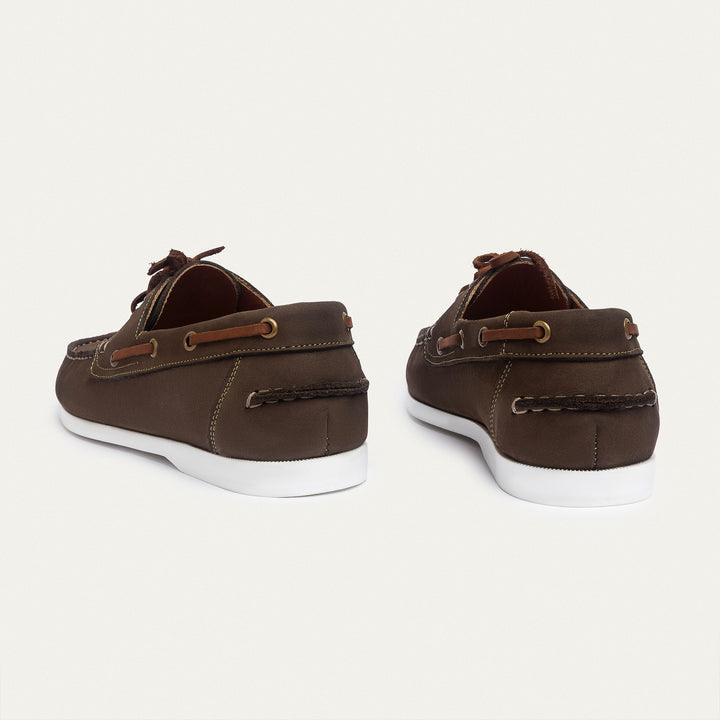Harbor Men’s Leather Boat Shoes | Espresso Brown