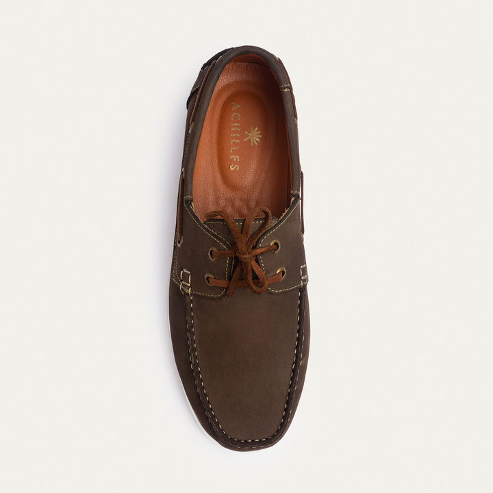 Harbor Men’s Leather Boat Shoes | Espresso Brown