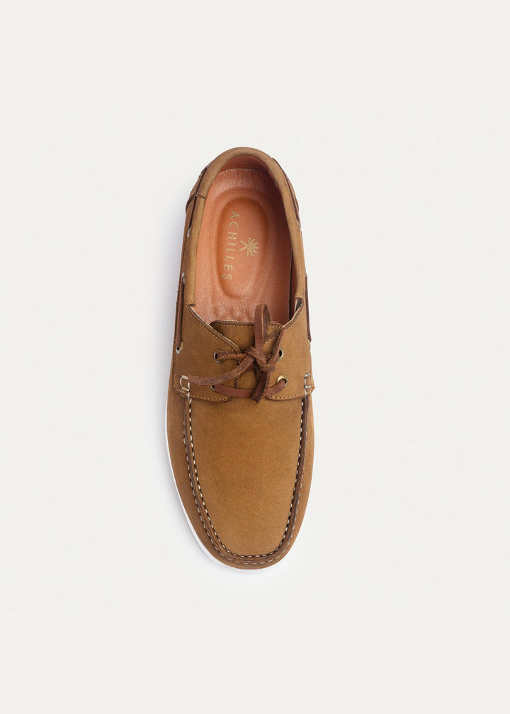 Achilles | Harbor Men’s Leather Boat Shoes - Café