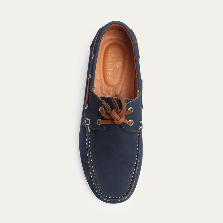 Harbor Men’s Leather Boat Shoes | Classic Navy