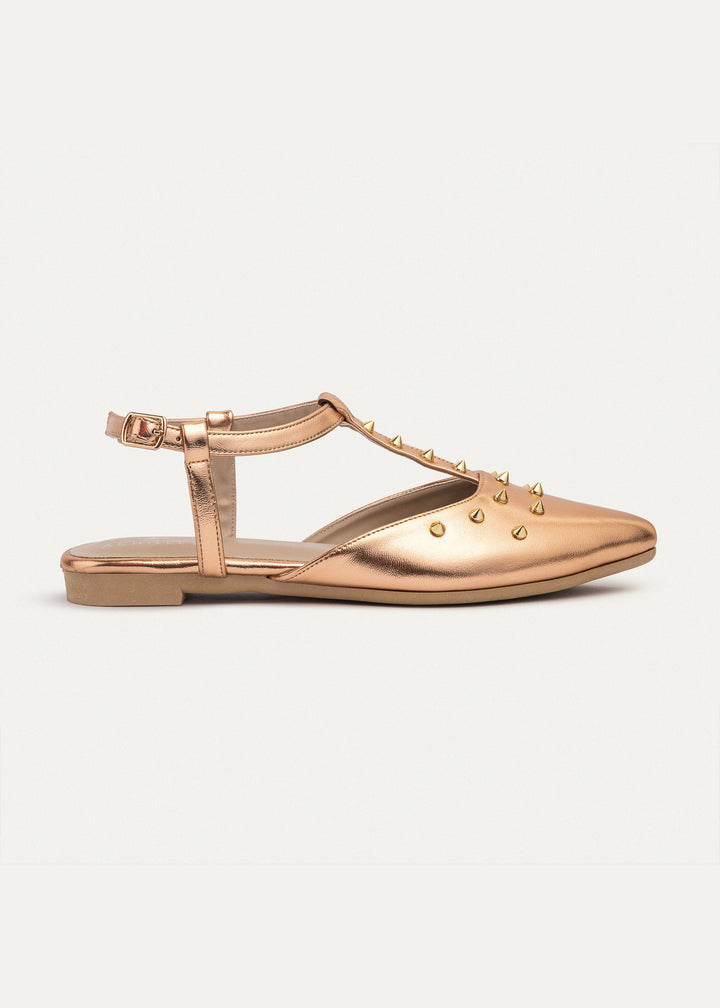 Star Stud ankle strap sandals | Rose Gold