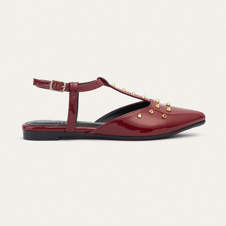 Star Stud ankle strap sandals | Crimson Red