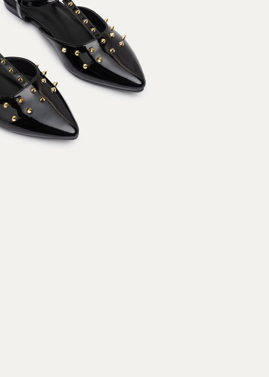 Achilles | Star Stud ankle strap sandals - Glossy Black