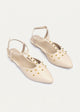 Star Stud ankle strap sandals | Beige