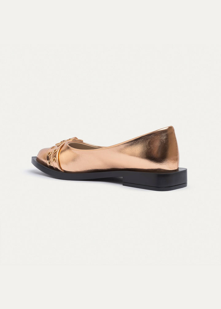 Buckled Pointed Loafers | Rose Gold