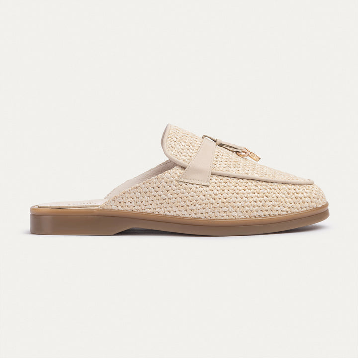 The Riviera Mules | Woven Beige