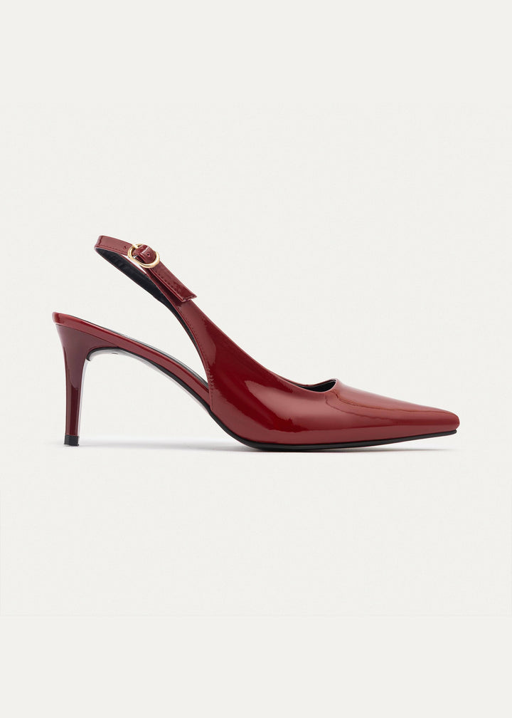 Slingback Pointed Heels | Burgundy