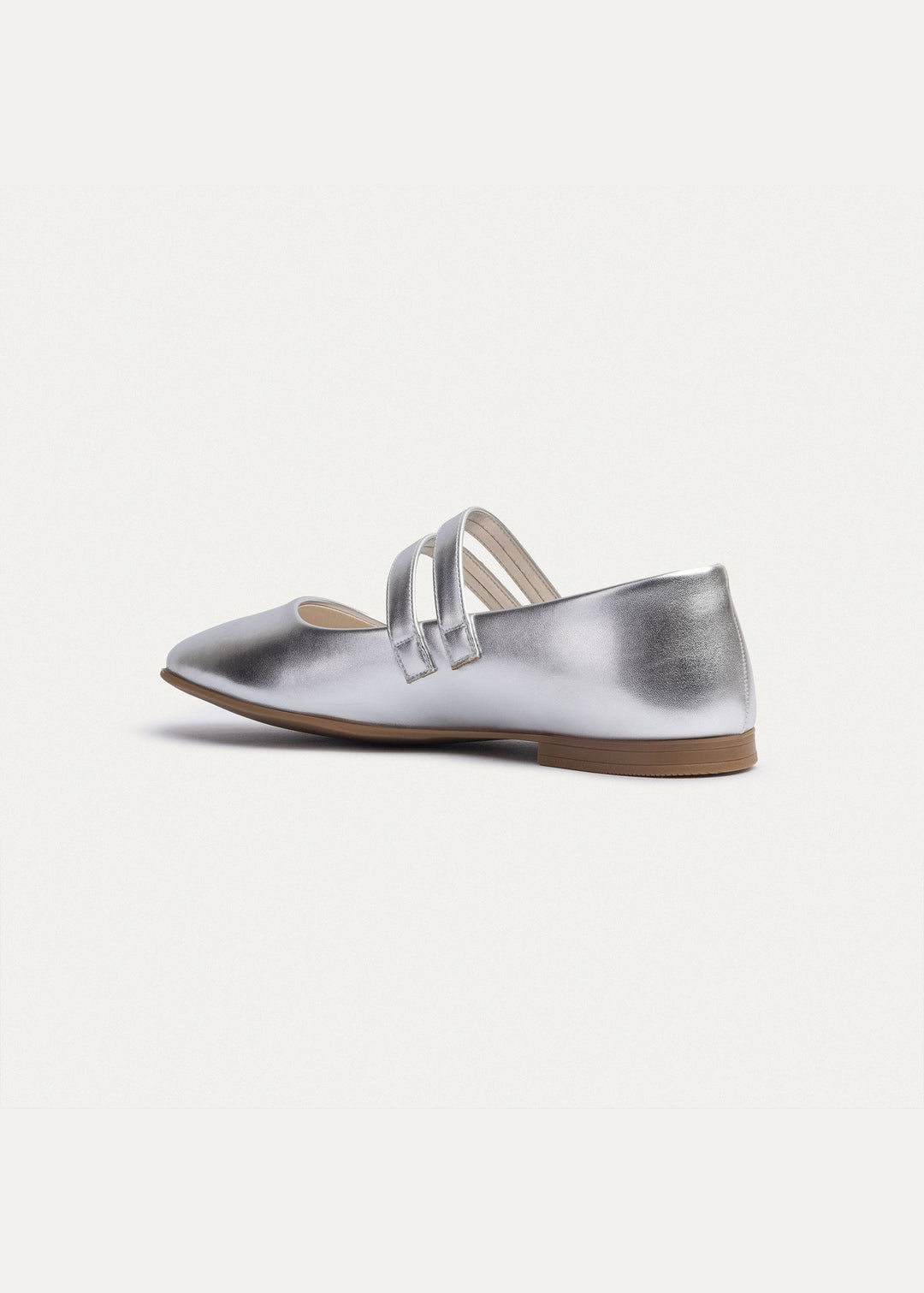 Achilles | Milan Double Strap Mary Jane Flats - Silver