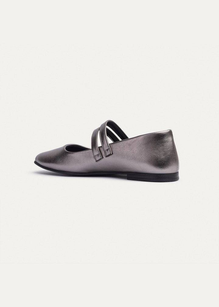 Achilles | Milan Double Strap Mary Jane Flats - Bronze Gray