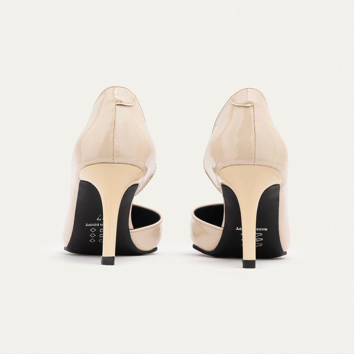 Achilles| Cut-Out Stiletto Heels - Beige