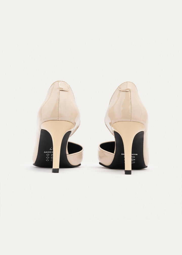 Cut-Out Stiletto Heels | Beige