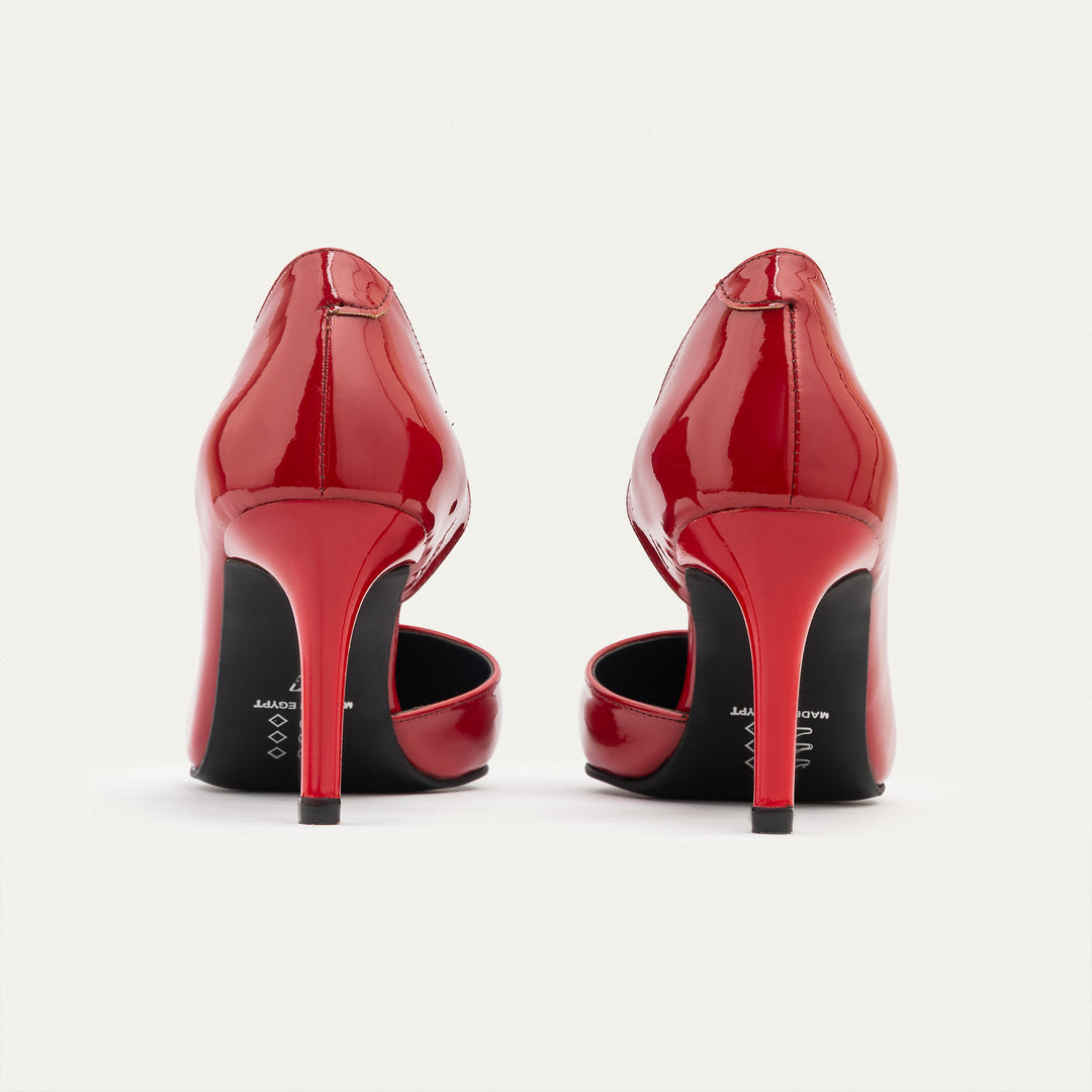 Achilles| Cut-Out Stiletto Heels - Scarlet Red