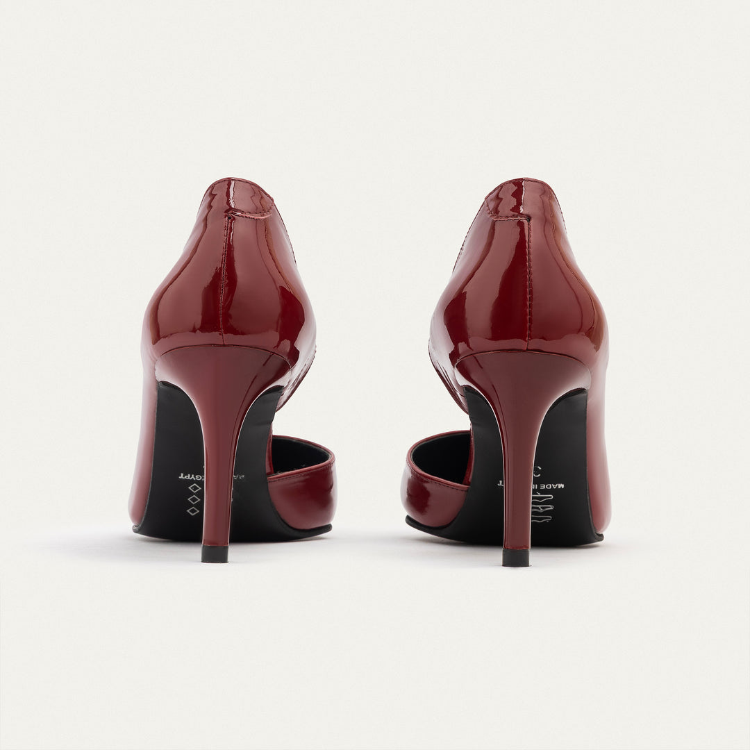Achilles| Cut-Out Stiletto Heels - Burgundy