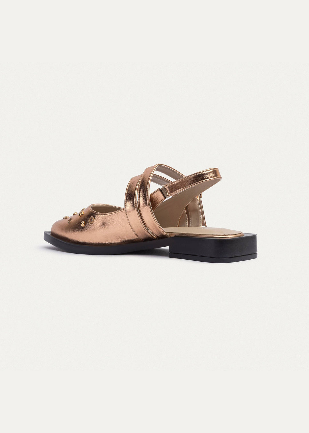 Achilles |  Women's Gilded Stud Slingback Flats - Rose Gold