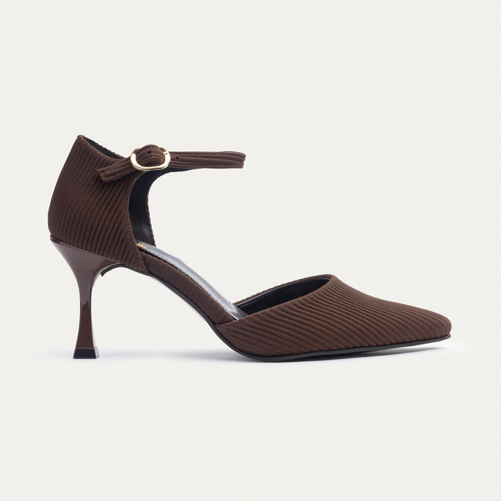 Liana Patent Pointed Heels | Ripped Brown