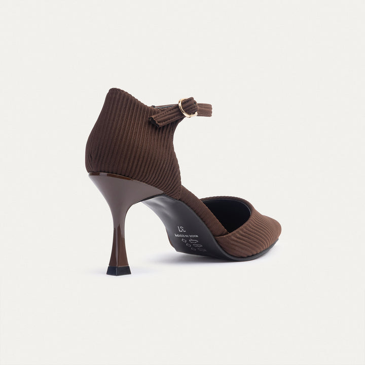 Liana Patent Pointed Heels | Ripped Brown