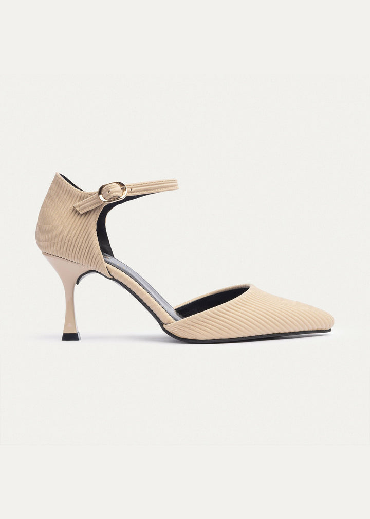 Achilles| Liana Patent Pointed Heels - Ripped Beige