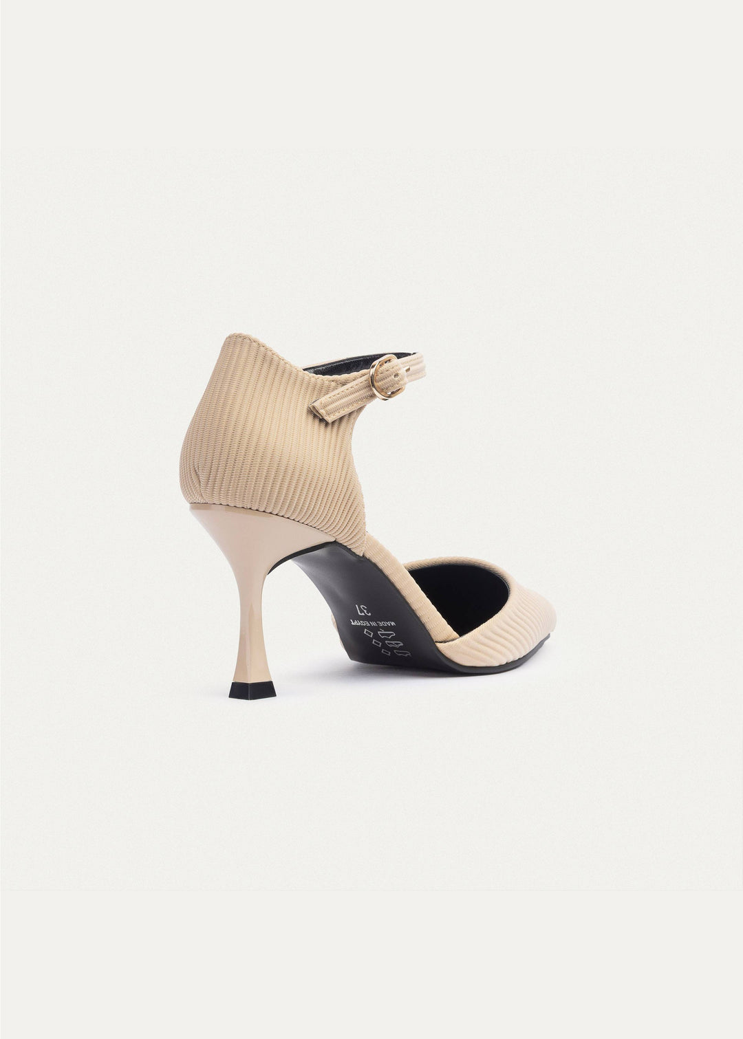 Achilles| Liana Patent Pointed Heels - Ripped Beige