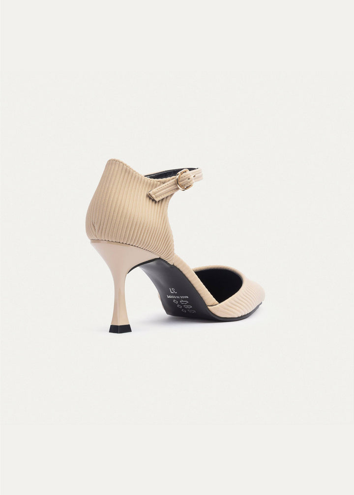 Achilles| Liana Patent Pointed Heels - Ripped Beige