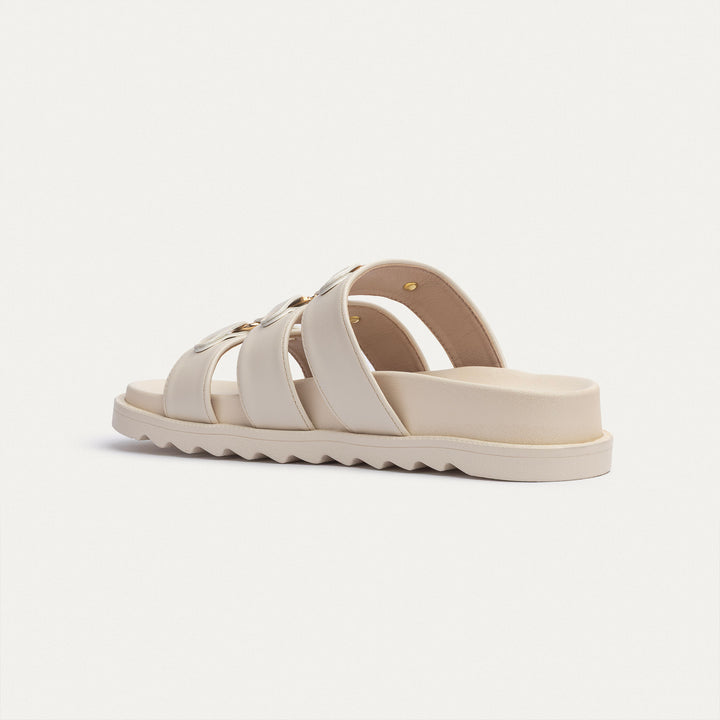 Achilles | Athena Buckle Slides - Beige