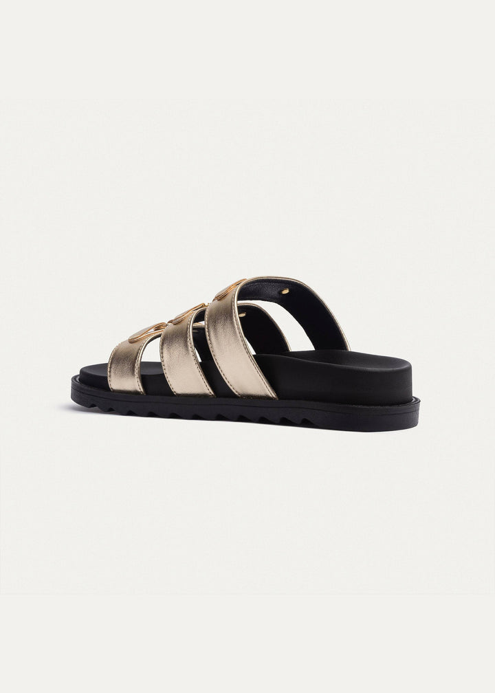 Athena Buckle Slides | Gold