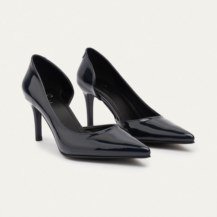 Cut-Out Stiletto Heels | Navy Blue