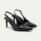 Slingback Pointed Heels | Black