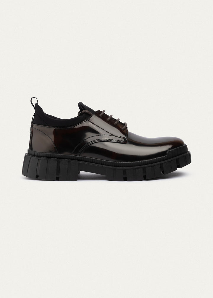 Urban Chunk Lace Shoes Patent Leather | Brown