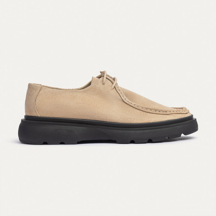 Contour Comfort Moc-Toe Lace-Up Shoe | Beige