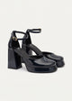 Patent Platform Ankle Strap Pumps | Navy Blue