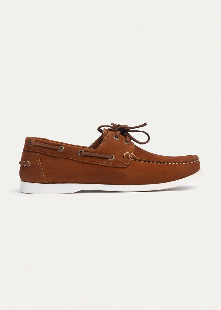 Achilles | Harbor Men’s Leather Boat Shoes - Cinnamon
