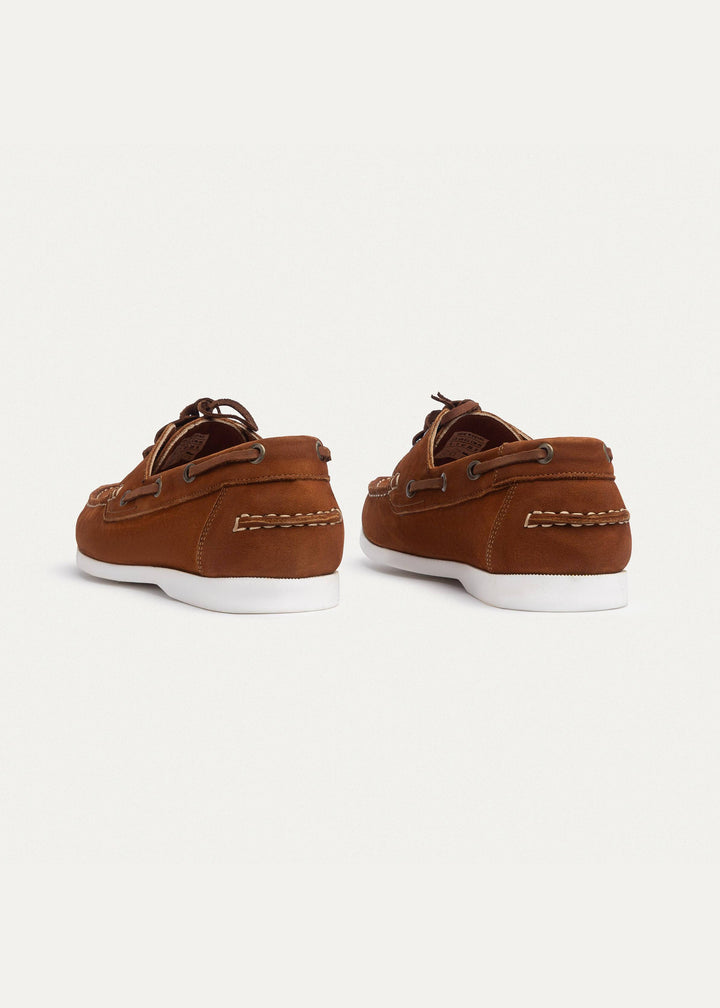 Harbor Men’s Leather Boat Shoes | Cinnamon