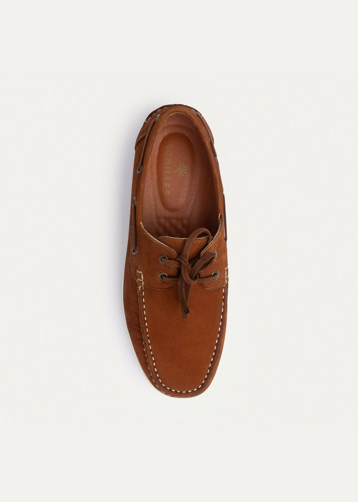 Achilles | Harbor Men’s Leather Boat Shoes - Cinnamon