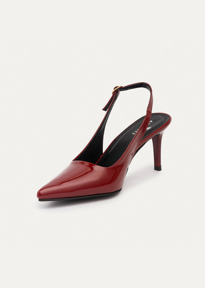 Slingback Pointed Heels | Burgundy