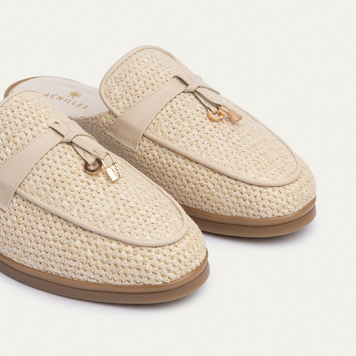 The Riviera Mules | Woven Beige