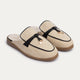 The Riviera Mules Woven Beige With Black Piping