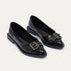 Buckled Pointed Loafers | Black