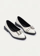Buckled Pointed Loafers | White