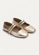Milan Double Strap Mary Jane Flats | Gold