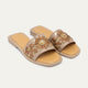 Bloom Embroidered Raffia Slides | Tan Brown