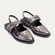 Women's Gilded Stud Slingback Flats | Bronze Gray
