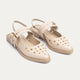 Women's Gilded Stud Slingback Flats | Beige