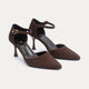 Liana Patent Pointed Heels | Ripped Brown